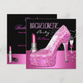 Bachelorette Party Lipstick roze schoenen Kaart (Voorkant / Achterkant)