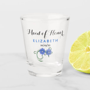 Bachelorette Party Maid of Honor Wedding Blue Shot Glas