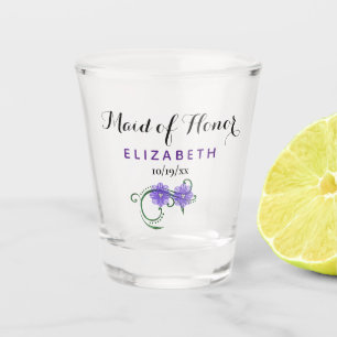 Bachelorette Party Maid of Honor Wedding Paars Shot Glas