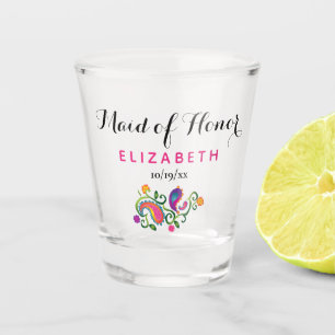 Bachelorette Party Maid of Honor Wedding Pink Shot Glas