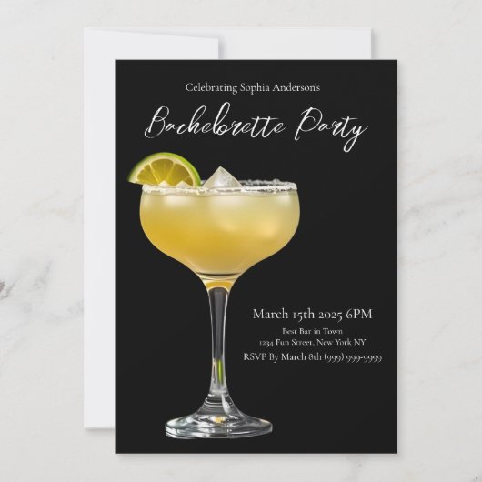 Bachelorette Party-Margarita Kaart (Voorkant)