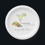 Bachelorette Party Margaritas & Tacos Papieren Bordje<br><div class="desc">Margaritas & Tacos Papieren Borden.  Persoonlijk.  Bachelorette Party Bord.</div>
