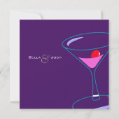 Bachelorette Party Martini Glass Invitation Kaart (Achterkant)