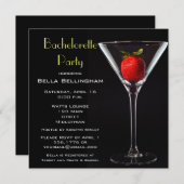 Bachelorette Party Martini Glass Invitation Kaart (Voorkant / Achterkant)