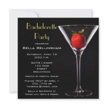 Bachelorette Party Martini Glass Invitation
