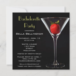 Bachelorette Party Martini Glass Invitation Kaart
