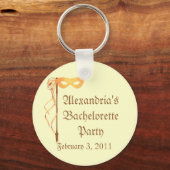 "______ Bachelorette Party" - Masquerade Theme Sleutelhanger (Voorkant)