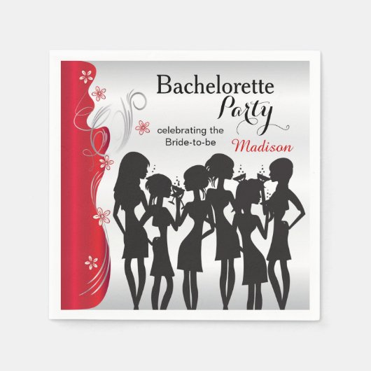 Bachelorette Party Meisjes - Deep Red Servetten (Voorkant)