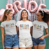 Bachelorette Party Meisjes Weekend 70s Retro T-shirt
