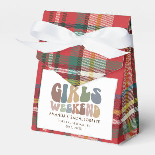 Bachelorette Party Meisjes Weekend Plaid 70s Retro Bedankdoosjes