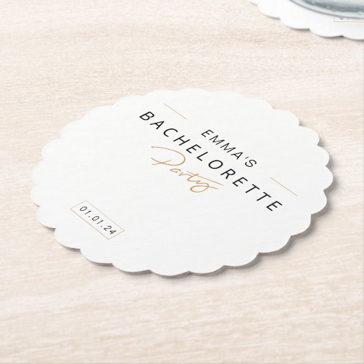 Bachelorette Party | Minimale bridesmaïde Kartonnen Onderzetters (Gekanteld)