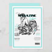 Bachelorette party modeontwerpster tijdschrift kaart (Voorkant / Achterkant)