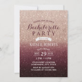 Bachelorette Party Modern Burgundy Roos Gold Ombre Kaart (Voorkant)