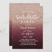 Bachelorette Party Modern Burgundy Roos Gold Ombre Kaart (Voorkant / Achterkant)