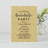 Bachelorette Party Modern Gold Glitter Sparlkes Kaart (Staand voorkant)