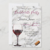 Bachelorette Party Modern Minimum Wine Tasting Kaart (Voorkant)