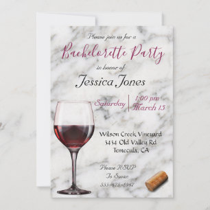 Bachelorette Party Modern Minimum Wine Tasting Kaart