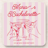 Bachelorette Party Modern Pink Bier Onderzetter