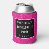 Bachelorette Party Modern Pink Glitter Weddenschap Blikjeskoeler (Blikje Achterkant)