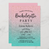 Bachelorette Party Modern Pink Silver Blauwgroen G Kaart (Voorkant / Achterkant)