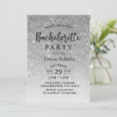 Bachelorette Party Modern Silver Glitter Kaart (Staand voorkant)