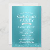 Bachelorette Party Modern Turquoise Glitter Kaart (Voorkant)