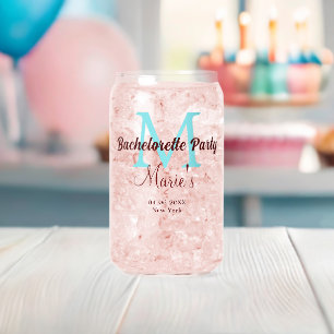 Bachelorette Party Monogram Naam toevoegen Datum P Blikvorm Glas