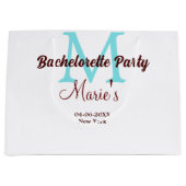 Bachelorette Party Monogram Naam toevoegen Datum P Groot Cadeauzakje (Voorkant)