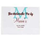 Bachelorette Party Monogram Naam toevoegen Datum P Groot Cadeauzakje (Achterkant)