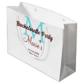 Bachelorette Party Monogram Naam toevoegen Datum P Groot Cadeauzakje (Achterkant Gekanteld)
