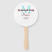 Bachelorette Party Monogram Naam toevoegen Datum P Handwaaier (Voorkant)