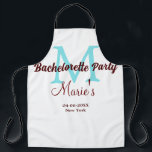 Bachelorette Party Monogram Naam toevoegen Datum P Schort<br><div class="desc">mooi design</div>