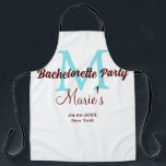 Bachelorette Party Monogram Naam toevoegen Datum P Schort<br><div class="desc">mooi design</div>