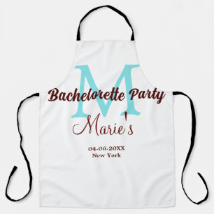 Bachelorette Party Monogram Naam toevoegen Datum P Schort