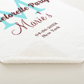 Bachelorette Party Monogram Naam toevoegen Datum P Sherpa Deken (3/4)