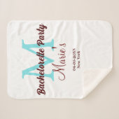 Bachelorette Party Monogram Naam toevoegen Datum P Sherpa Deken (Voorkant (horizontaal))