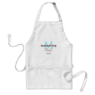 Bachelorette Party Monogram Naam toevoegen Datum P Standaard Schort