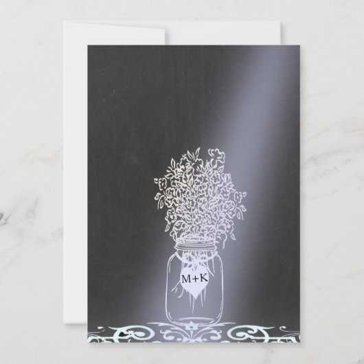 Bachelorette Party | Moonlight Mason Jar Kaart (Achterkant)