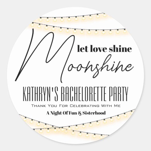 Bachelorette Party Moonshine Favor Label (Voorkant)