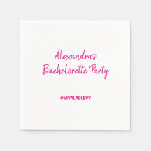 Bachelorette Party Napkins met Hashtag Pink