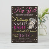 Bachelorette Party Nash Bash Custom Kaart (Staand voorkant)
