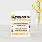 Bachelorette Party Naughty Games Checklist Bruid B Kaart (Gele Bloem)