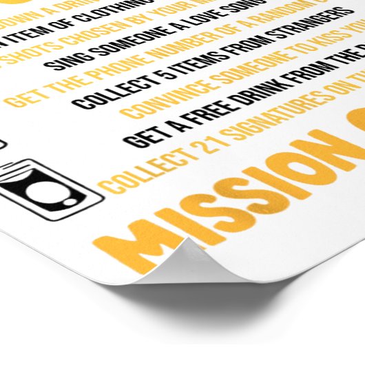 Bachelorette Party Naughty Games Checklist Bruid B Poster (Hoek)