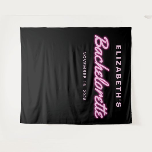 Bachelorette Party Neon Lichtjes Wandkleed (Voorkant (horizontaal))