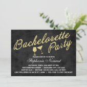 Bachelorette Party nodigt goudglitter-alkboard uit Kaart (Staand voorkant)