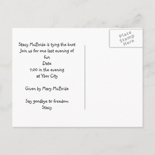 Bachelorette Party nodigt uit Uitnodiging Briefkaart (Achterkant)