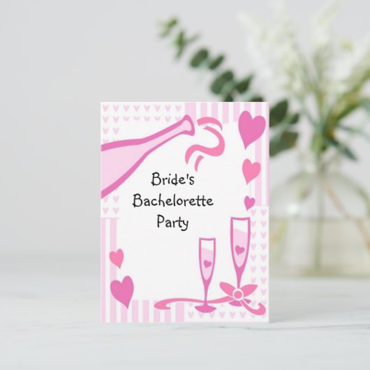 Bachelorette Party nodigt uit Uitnodiging Briefkaart (Staand voorkant)