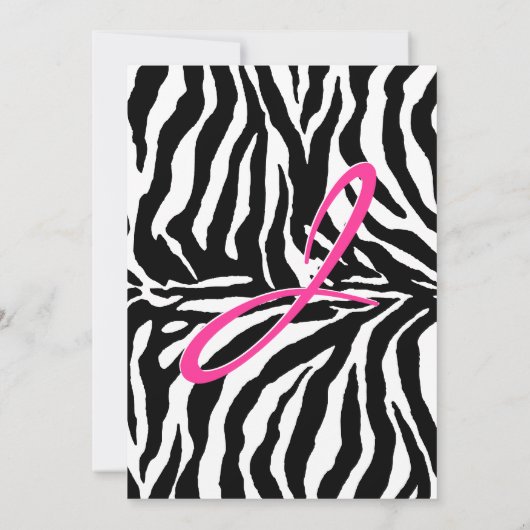 Bachelorette Party nodigt Zebra roze juwelen uit 8 Kaart (Achterkant)