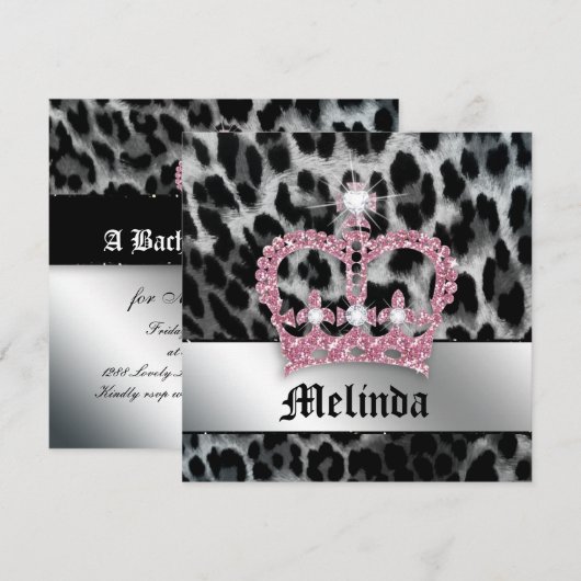 Bachelorette Party nodigt zwarte luiroze kroop uit Kaart (Voorkant / Achterkant)