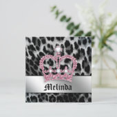 Bachelorette Party nodigt zwarte luiroze kroop uit Kaart (Staand voorkant)